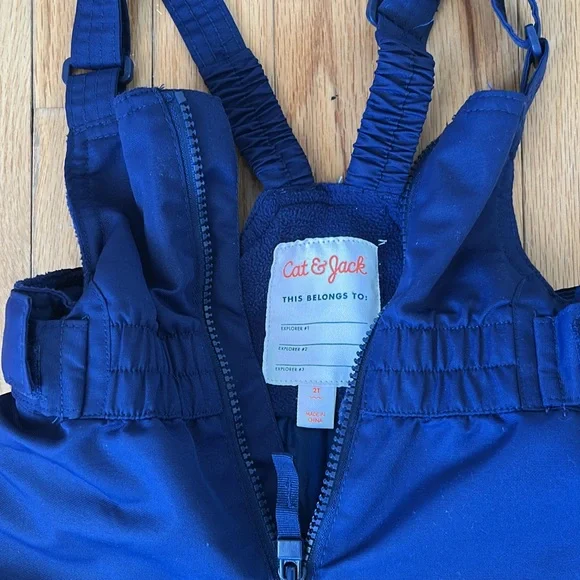 Cat & Jack 2T Navy Blue Snow Overalls - Picture 2 of 2